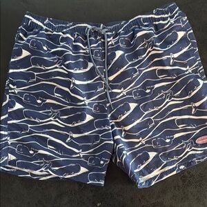 Nautical Blue Whale Print Vineyard Vines Men's Swim Shorts